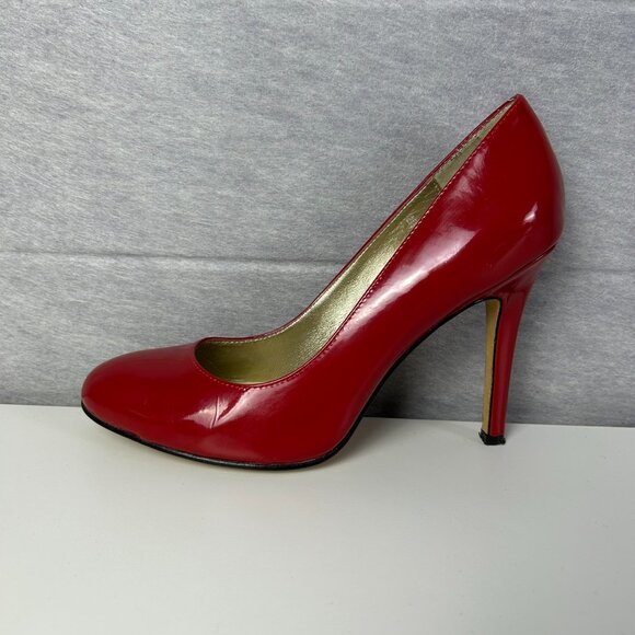 Tommy Hilfiger Red Almond Toe Patent Leather Stiletto Pumps Women's Size 8.5 - Picture 5 of 16